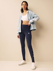 adidas Navy Essentials Linear Logo Leggings - Image 2 of 5