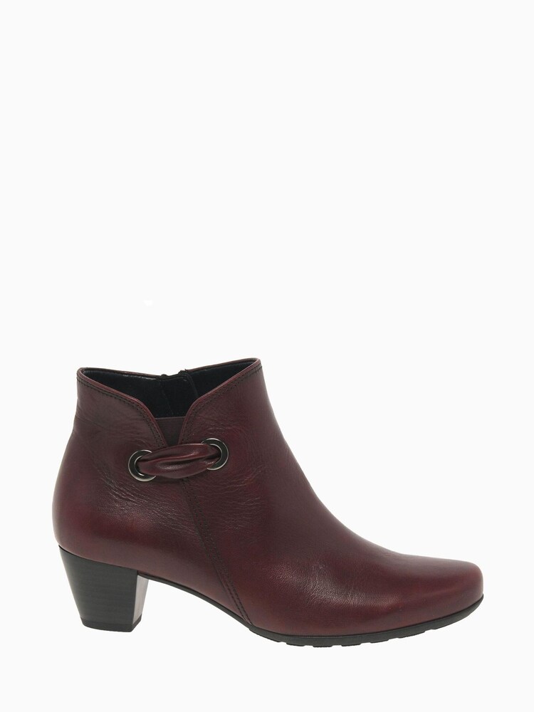 Gabor Keegan Dark Red Leather Fashion Ankle Boots - Image 1 of 5