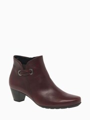 Gabor Keegan Dark Red Leather Fashion Ankle Boots - Image 2 of 5