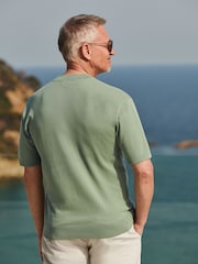 Salbeigrün - Strick-T-Shirt mit normaler Passform - Bild 3 von 5