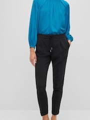 BOSS Black Regular Fit Crease Resistant Japanese Crepe Cropped Trousers - Image 1 of 6
