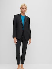 BOSS Black Regular Fit Crease Resistant Japanese Crepe Cropped Trousers - Image 3 of 6