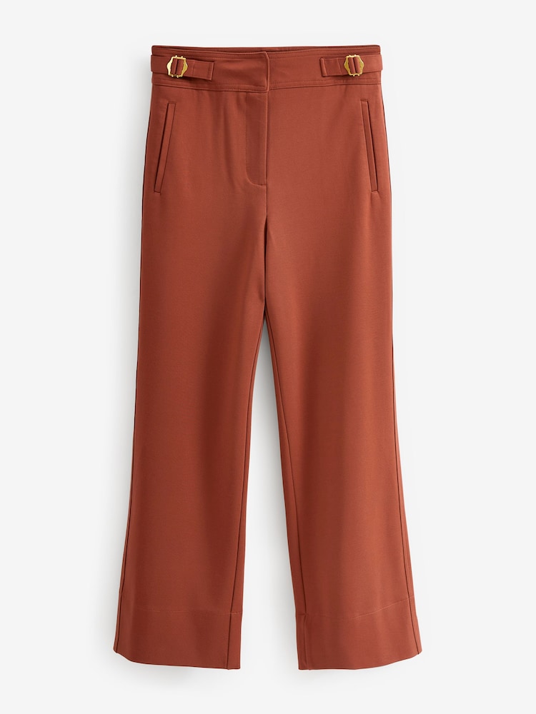 Rostbraun - Wide-Leg-Hose in Tailored Fit mit Metalldetail - Bild 1 von 6 Rostbraun - Wide-Leg-Hose in Tailored Fit mit Metalldetail - Bild 1 von 6