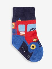 JoJo Maman Bébé Cobalt 3-Pack Emergency Vehicles Socks - Image 2 of 4