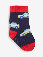 JoJo Maman Bébé Cobalt 3-Pack Emergency Vehicles Socks - Image 4 of 4