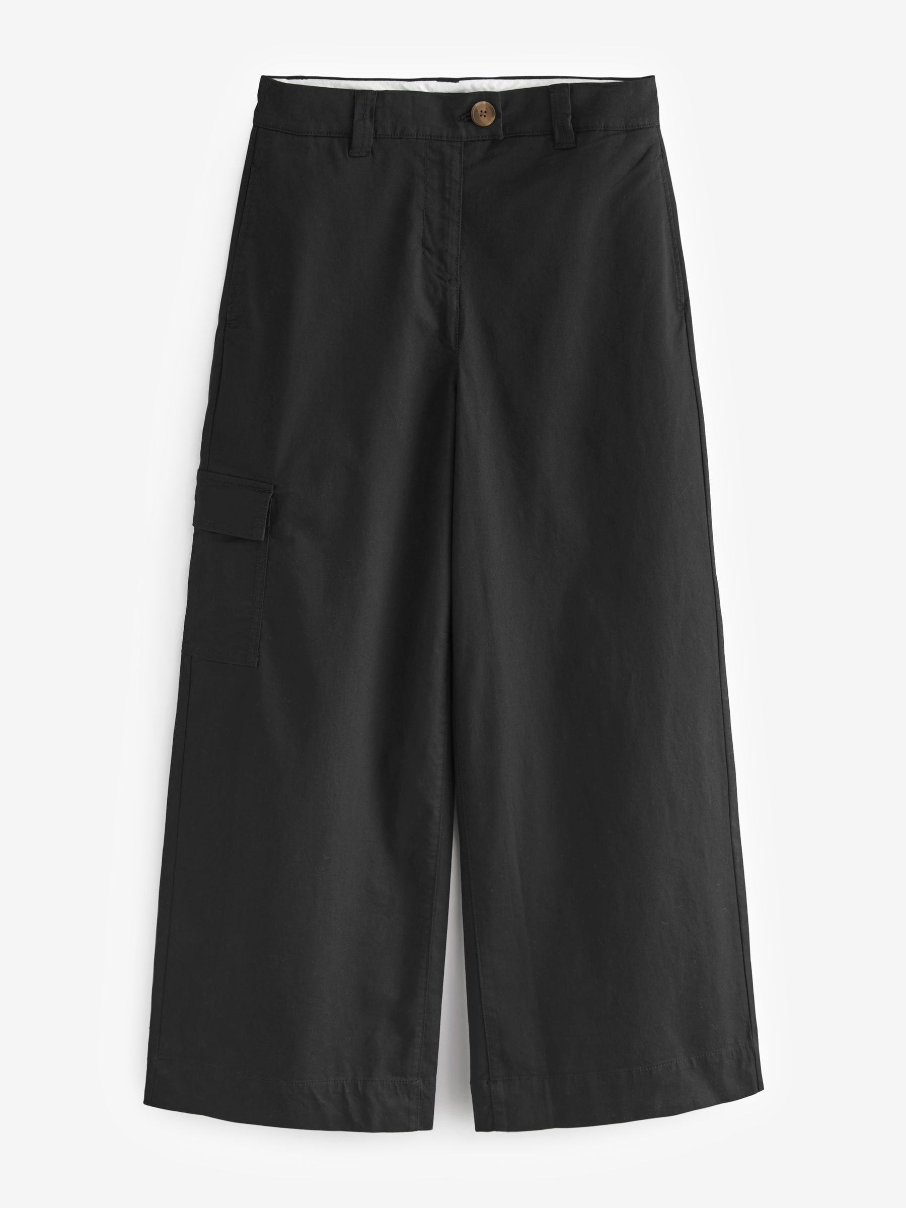 Buy Black Wide Leg Chino Cargo Trousers from Next Luxembourg