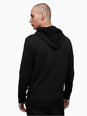 AllSaints Black Chrome 100% Cotton Raven Overhead Hoodie - Image 2 of 5