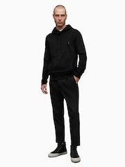 AllSaints Black Chrome 100% Cotton Raven Overhead Hoodie - Image 3 of 5