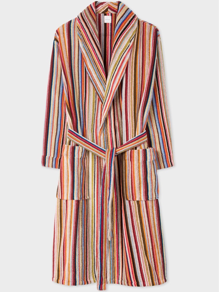 PS Paul Smith Red Signature Stripe Dressing Gown - Image 1 of 3 PS Paul Smith Red Signature Stripe Dressing Gown - Image 1 of 3