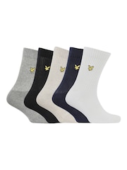 Lyle & Scott White Socks 5 Pack - Image 1 of 7