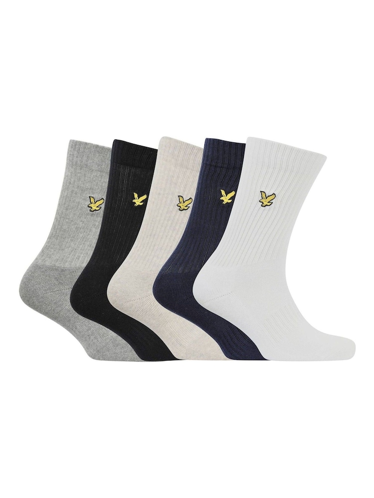 Lyle & Scott White Socks 5 Pack - Image 1 of 7