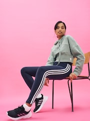 adidas Navy Sportswear 3 Stripes Leggings - Image 3 of 4