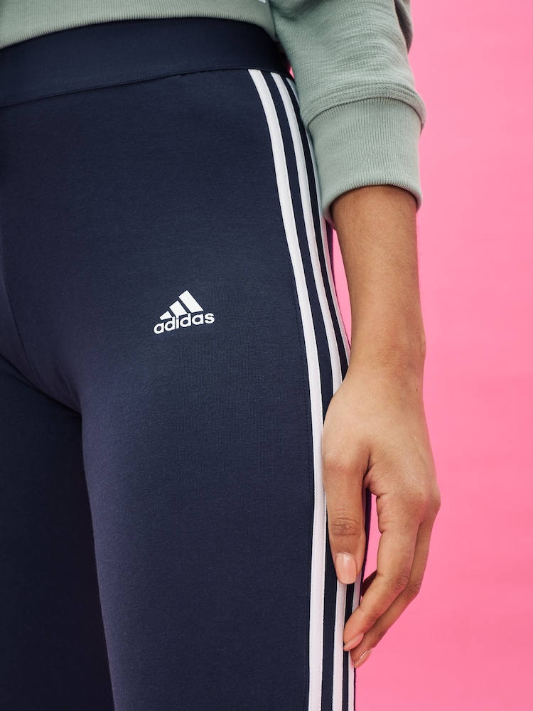 adidas Navy Sportswear 3 Stripes Leggings - Image 4 of 4