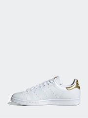adidas Originals White/Gold Stan Smith Trainers - Image 2 of 9