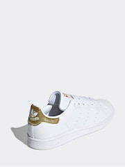 adidas Originals White/Gold Stan Smith Trainers - Image 4 of 9