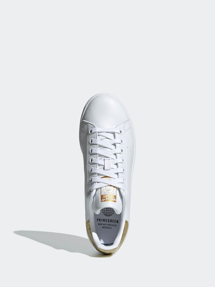 Buy adidas Originals White/Gold Stan Smith Trainers from the Next