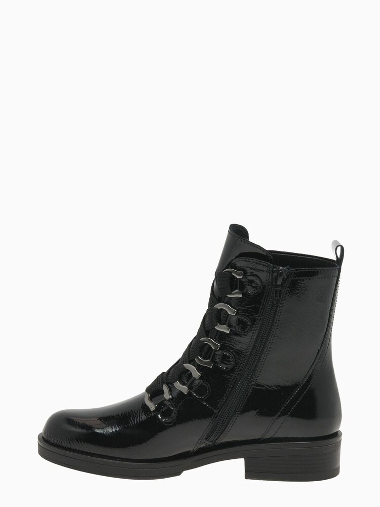 Gabor Halkirk Black Patent Fashion Ankle Boots - Image 2 of 6
