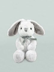 Babyblooms Grey Cake Blanket with Personalised 100% Cotton Baby Bunny Soft Toy Gift - Image 2 of 4