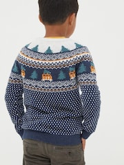 FatFace Blue Camper Yoke Fairisle Jumper - Image 2 of 4