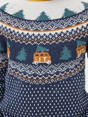 FatFace Blue Camper Yoke Fairisle Jumper - Image 3 of 4