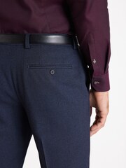 Blue Slim Fit Puppytooth Tuxedo Suit: Jacket - Image 10 of 17