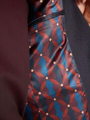 Blue Slim Fit Puppytooth Tuxedo Suit: Jacket - Image 15 of 17