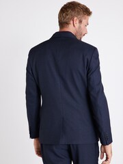 Blue Slim Fit Puppytooth Tuxedo Suit: Jacket - Image 2 of 17