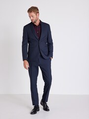 Blue Slim Fit Puppytooth Tuxedo Suit: Jacket - Image 3 of 17