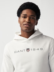 GANT Cream Eggshell Printed Graphic Hoodie - Image 4 of 5