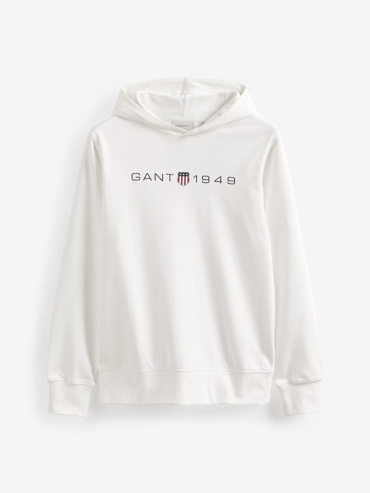 GANT Cream Eggshell Printed Graphic Hoodie - Image 5 of 5