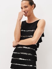 Phase Eight Black Sequin Fringe Sofianne Dress - Image 4 of 6