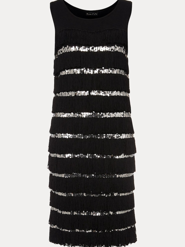 Phase Eight Black Sequin Fringe Sofianne Dress - Image 6 of 6