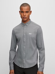 BOSS Blue Biado Button Down Collar Long Sleeve Shirt - Image 1 of 6