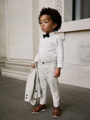 Neutral Blazer Shirt Trousers And Bow Tie Set With Linen (3mths-9yrs) - Image 2 of 10