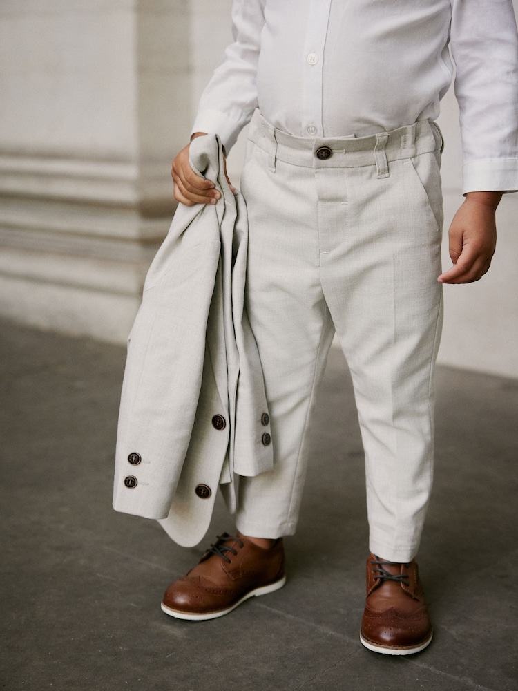 neutre - Ensemble blazer, chemise, pantalon et nœud papillon en lin (3mths-9yrs) - Image 5 of 10
