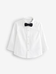 Neutral Blazer Shirt Trousers And Bow Tie Set With Linen (3mths-9yrs) - Image 8 of 10