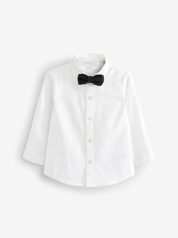 neutre - Ensemble blazer, chemise, pantalon et nœud papillon en lin (3mths-9yrs) - Image 8 of 10