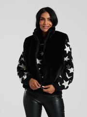 South Beach Black Faux Fur Gilet - Image 5 of 6