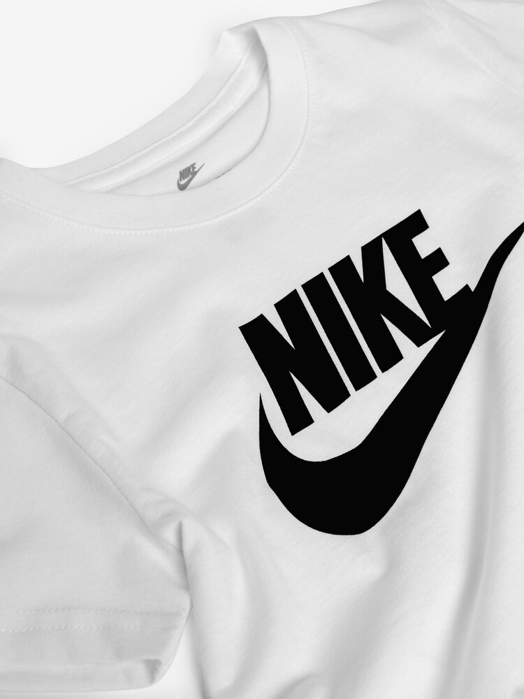 Nike White Kids Futura Little 100% Cotton Logo T-Shirt - Image 3 of 3