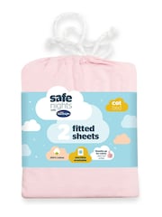 Silentnight 2 Pack Pink Kids Safe Nights Cot Bed 100% Cotton Fitted Sheets - Image 10 of 10