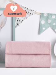 Silentnight 2 Pack Pink Kids Safe Nights Cot Bed 100% Cotton Fitted Sheets - Image 7 of 10