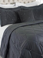 Riva Home Grey Diamanté Bedspread and Pillowsham Set - Image 1 of 1