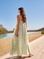 Green Animal Maxi Summer Dress - Image 4 of 9