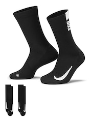 Nike Black/White Multiplier Crew Socks 2 Pack - Image 1 of 8