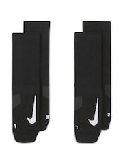 Nike Black/White Multiplier Crew Socks 2 Pack - Image 6 of 8