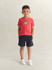 Κόκκινο - GANT Archive Shield T-Shirt & Sweat Shorts Set - Εικόνα 1 από 7