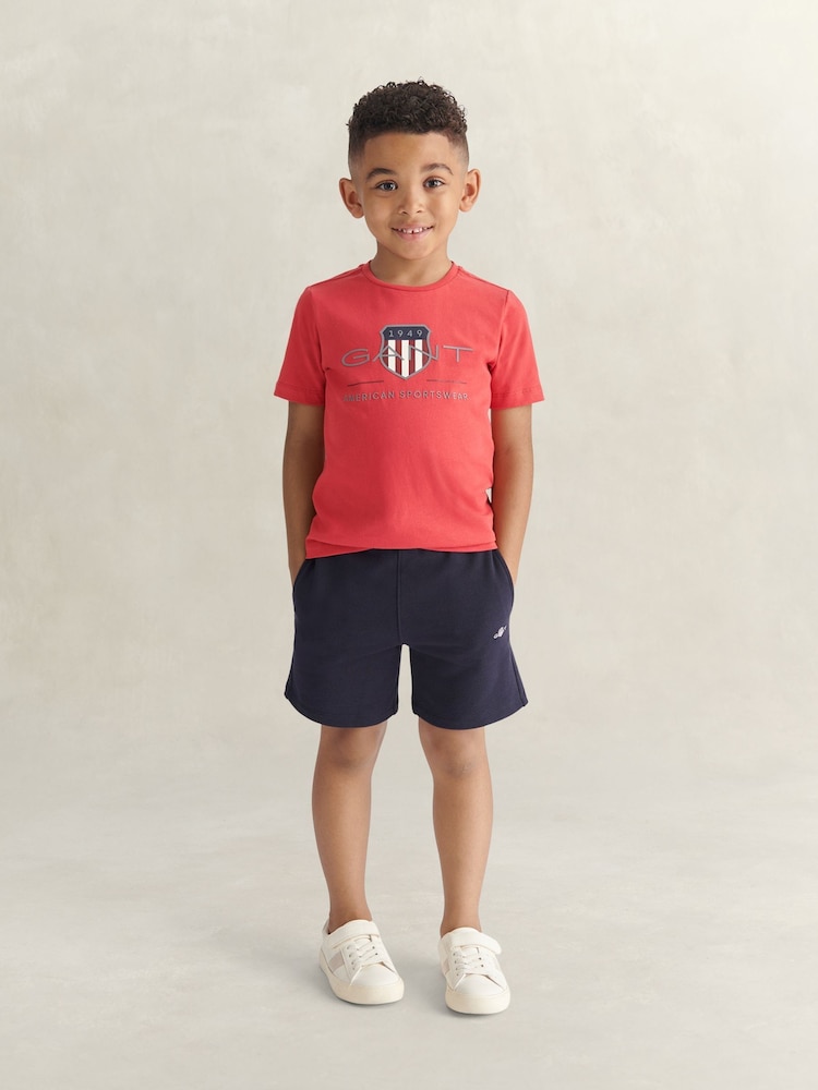 Κόκκινο - GANT Archive Shield T-Shirt & Sweat Shorts Set - Εικόνα 1 από 7
