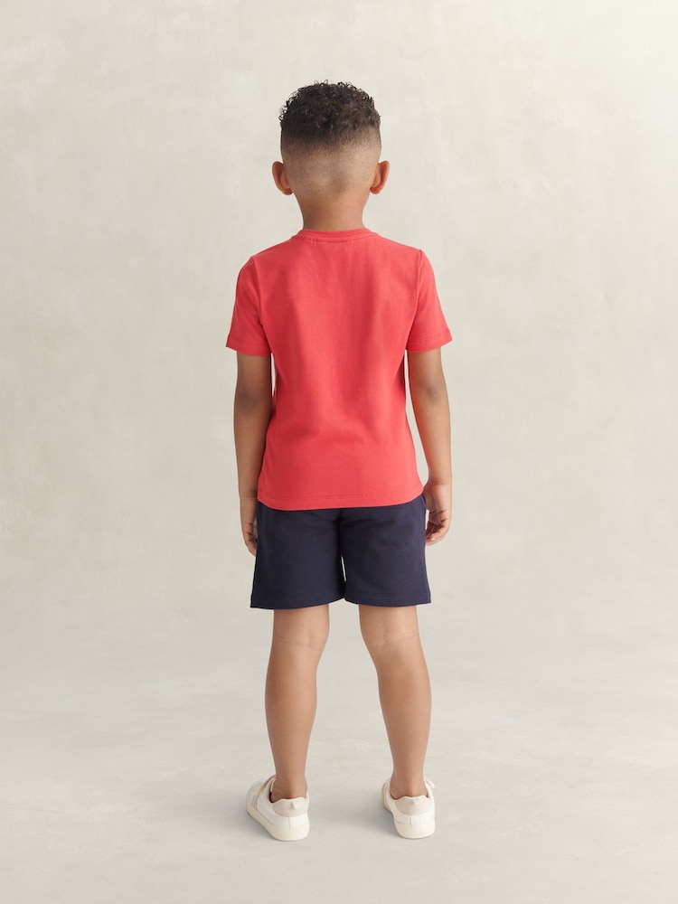 Κόκκινο - GANT Archive Shield T-Shirt & Sweat Shorts Set - Εικόνα 2 από 7