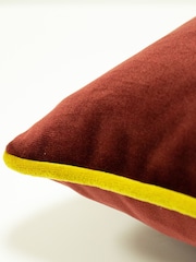 furn. Burgundy Red/Gold Forest Fauna Embroidered Polyester Filled Cushion - Image 6 of 6