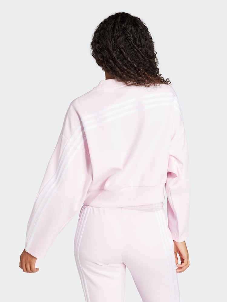 adidas Pink Sportswear Future Icons 3-Stripes Sweatshirt - Image 2 of 7